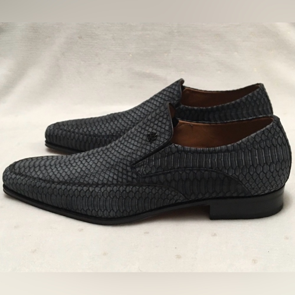 Mezlan Platinum Izano Blue Derby Dress Shoes - Picture 2 of 16